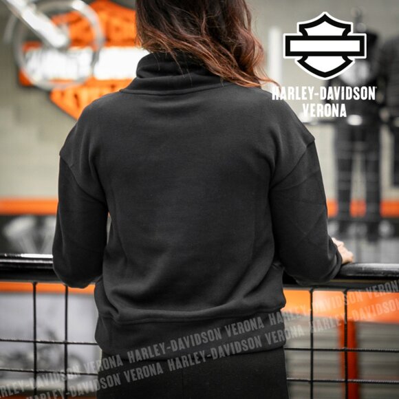 Harley-Davidson® B&S Funnel Black Women's Sweatshirt - Picture 2 of 12